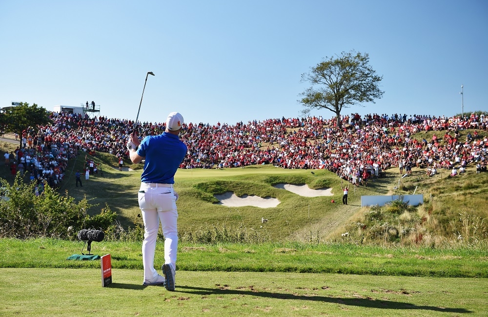 David Horsey na populární 16. jamce Himmerland Golf and Spa Resortu (Foto: GettyImages)