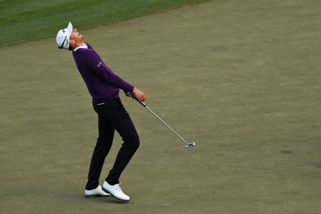 Momentka z finálového kola Omega Dubai Desert Classic, po kterém se radoval ze svého premiérového titulu na European Tour Australan Lucas Herbert (foto: GettyImages)