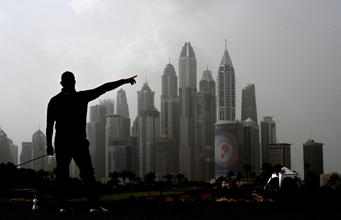 Momentka z finálového kola Omega Dubai Desert Classic, po kterém se radoval ze svého premiérového titulu na European Tour Australan Lucas Herbert (foto: GettyImages)