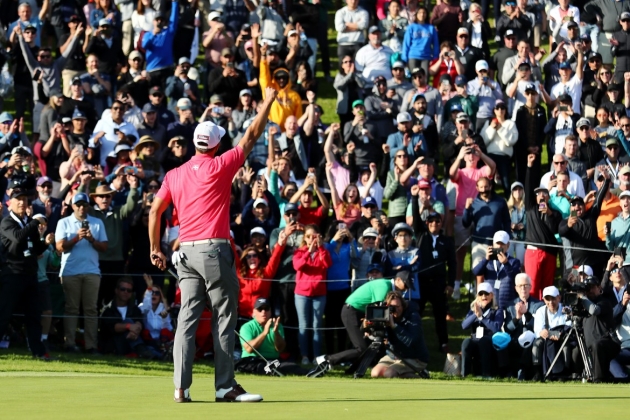 Adam Scott v Riviera Country Clubu ukončil takřka čtyřleté čekání na další vítězství na PGA Tour a připsal si 14. titul na zámořském okruhu v kariéře (foto: GettyImages)