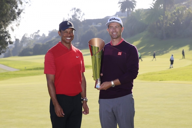 Adam Scott v Riviera Country Clubu ukončil takřka čtyřleté čekání na další vítězství na PGA Tour a připsal si 14. titul na zámořském okruhu v kariéře (foto: GettyImages)